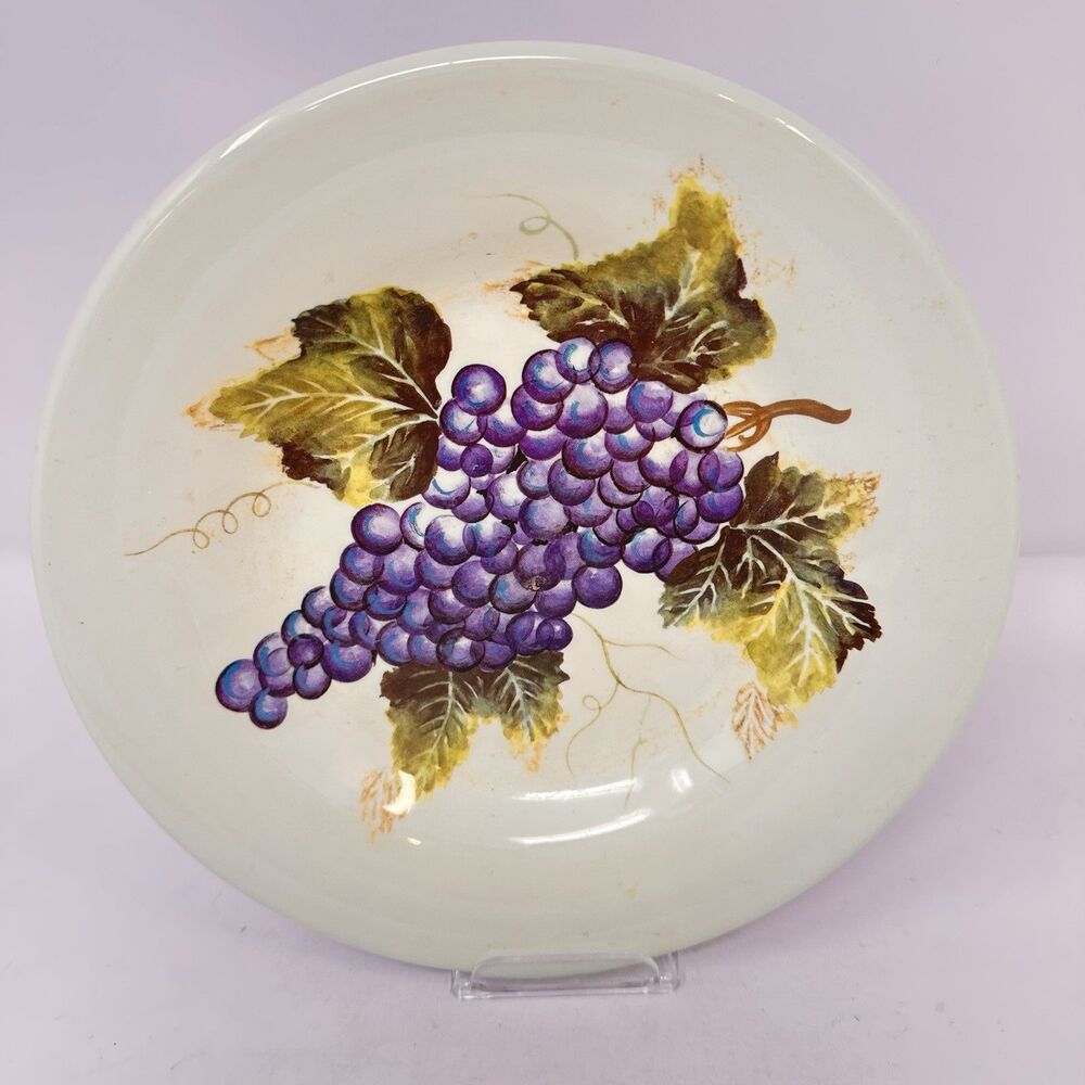 Tabletops Unlimited Cabernet Hand Painted Salad Plate Grape Tuscan Country 8.5"